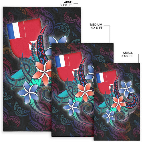 Wallis and Futuna Area Rug - Plumeria Flowers Style