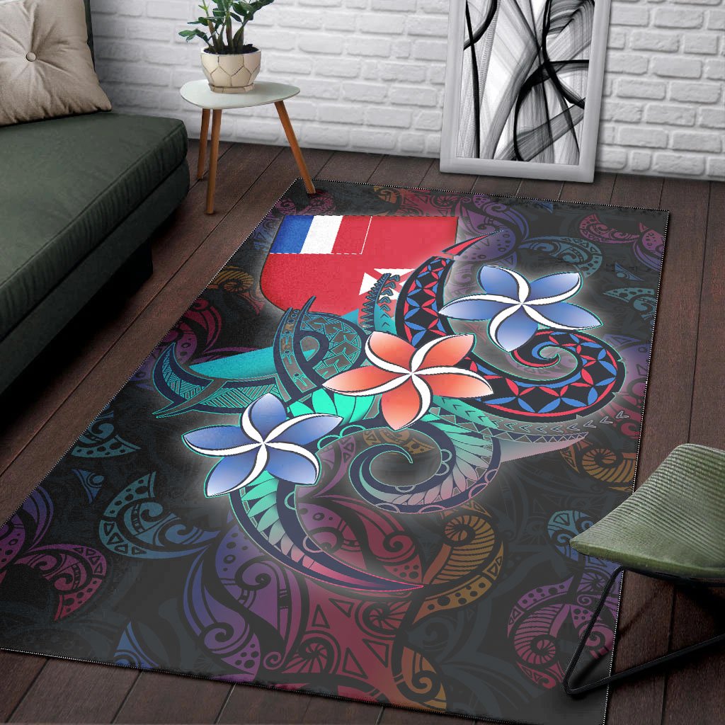 Wallis and Futuna Area Rug - Plumeria Flowers Style