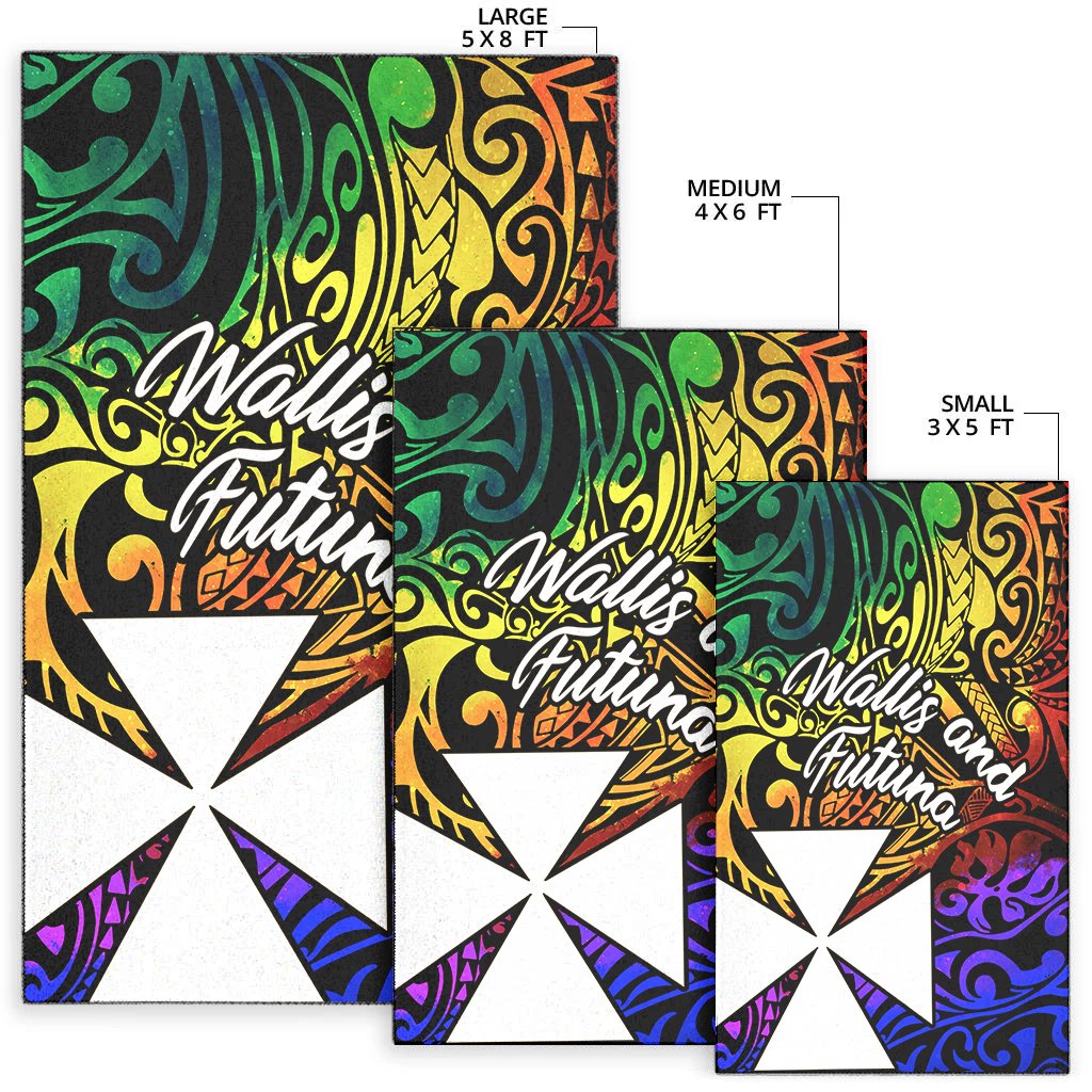 Wallis and Futuna Area Rug - Rainbow Polynesian Pattern