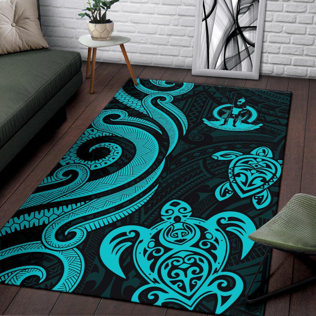 Wallis and Futuna Area Rug - Turquoise Tentacle Turtle