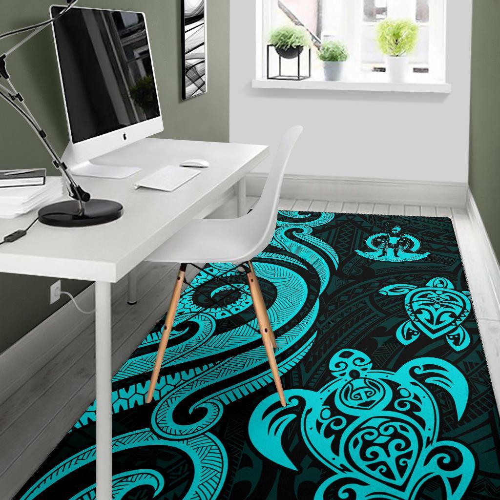 Wallis and Futuna Area Rug - Turquoise Tentacle Turtle