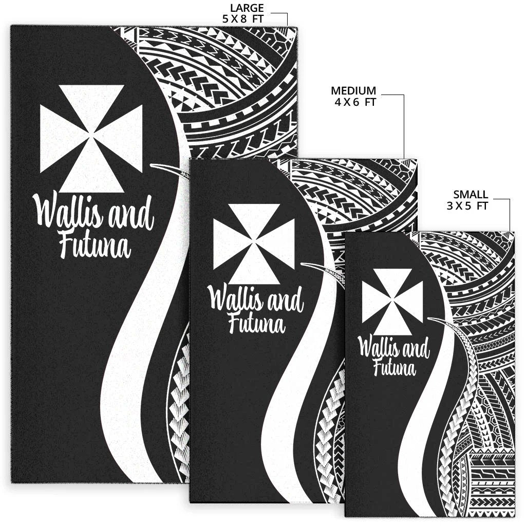 Wallis and Futuna Area Rug - White Polynesian Tentacle Tribal Pattern