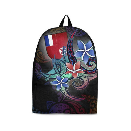 Wallis and Futuna Backpack - Plumeria Flowers Style