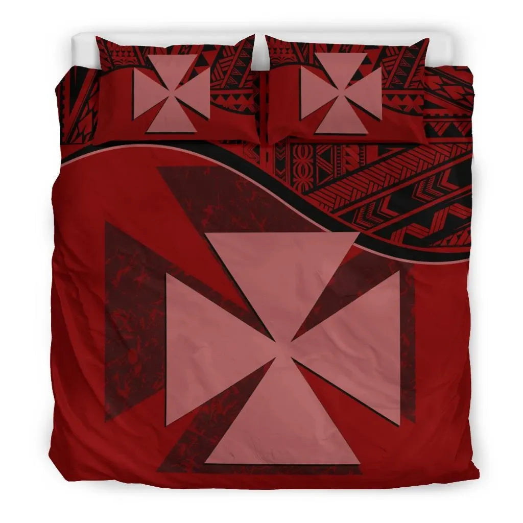 Polynesian Duvet Cover Set - Wallis And Futuna Bedding Set Red