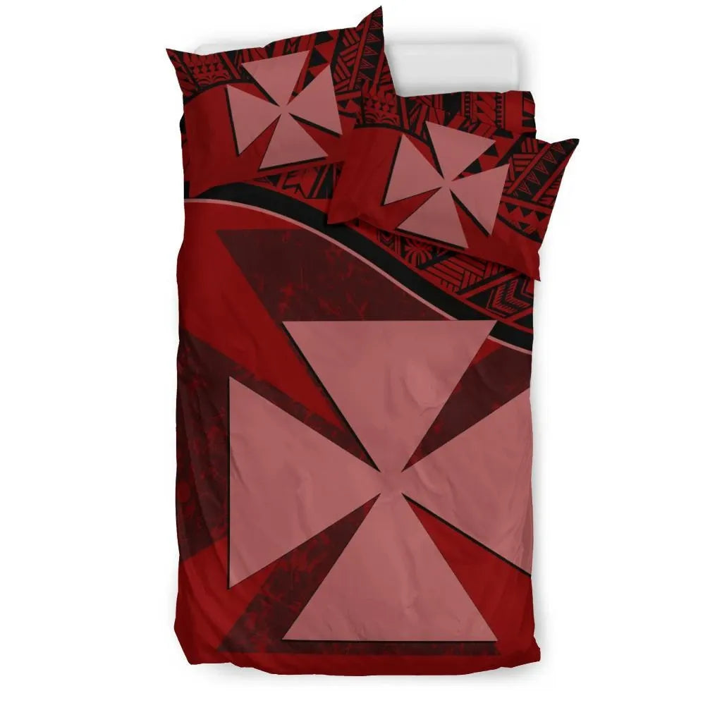Polynesian Duvet Cover Set - Wallis And Futuna Bedding Set Red