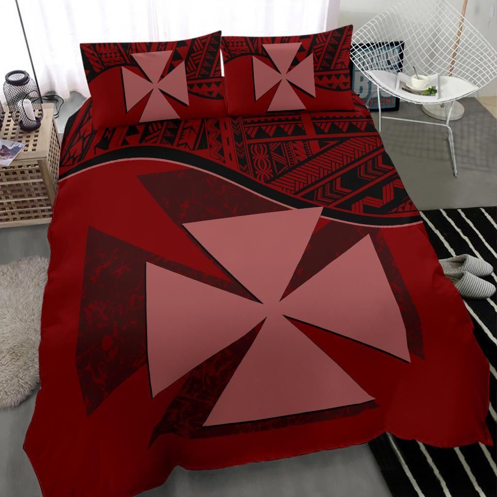 Polynesian Duvet Cover Set - Wallis And Futuna Bedding Set Red
