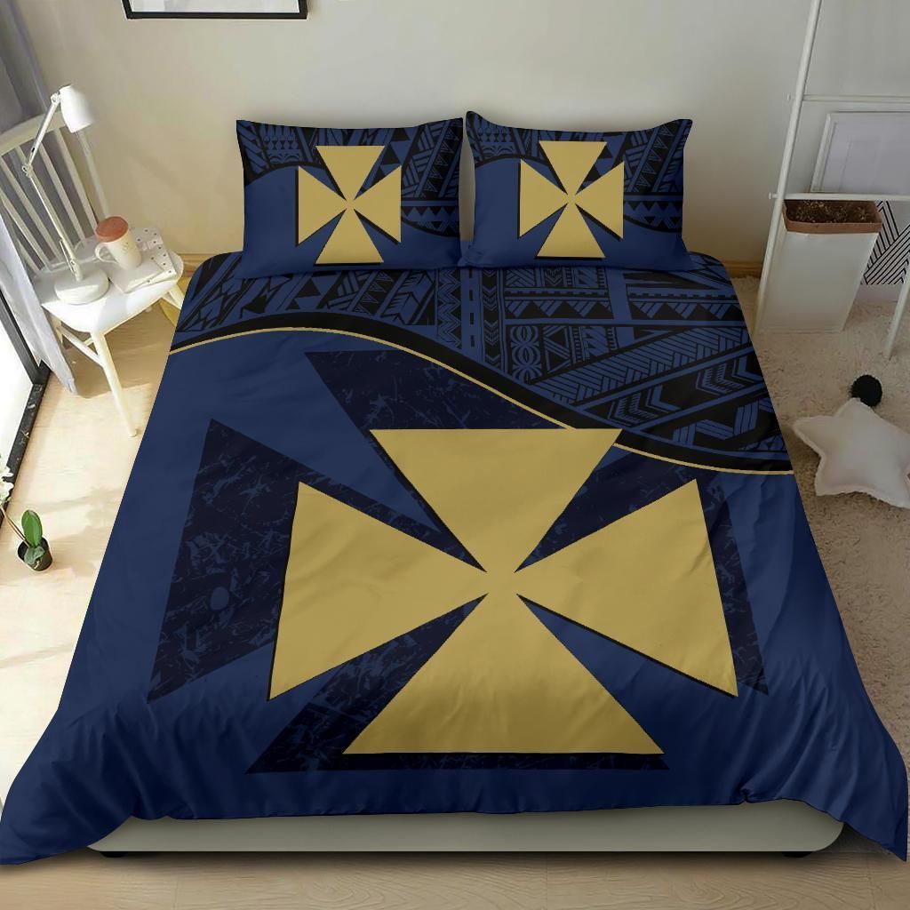 Wallis And Futuna Duvet Cover Set - Wallis And Futuna Coat Of Arms Dark Blue