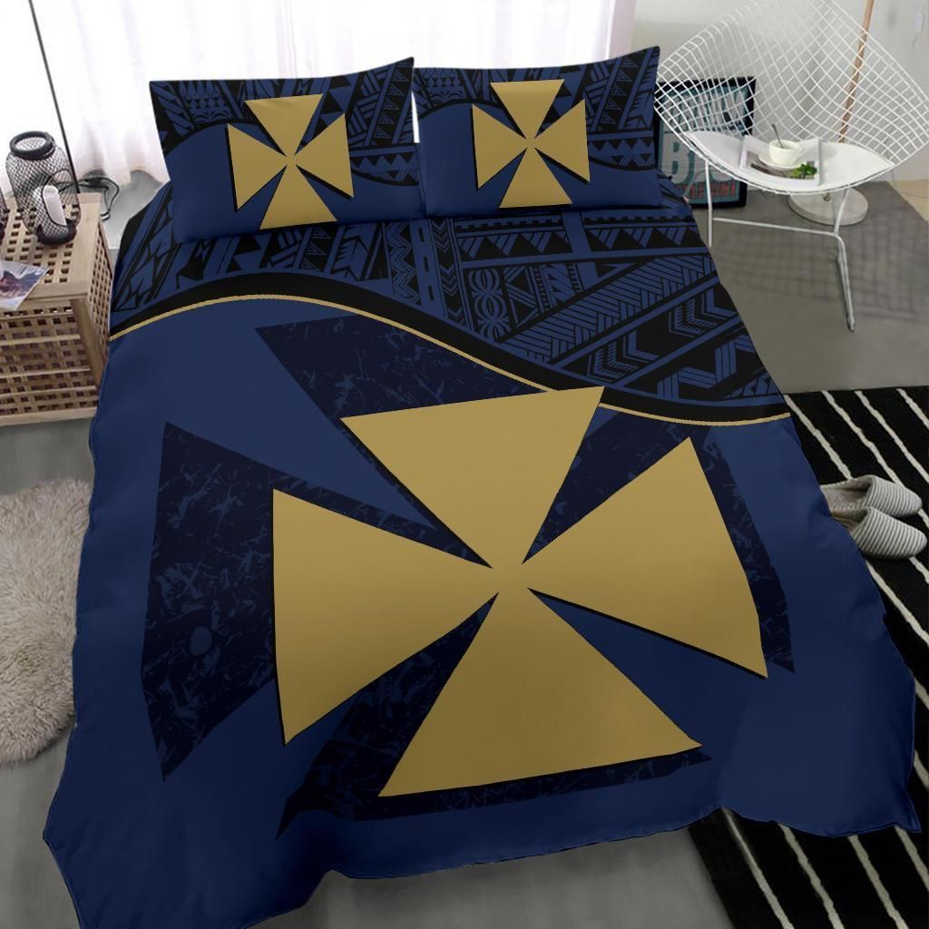 Wallis And Futuna Duvet Cover Set - Wallis And Futuna Coat Of Arms Dark Blue