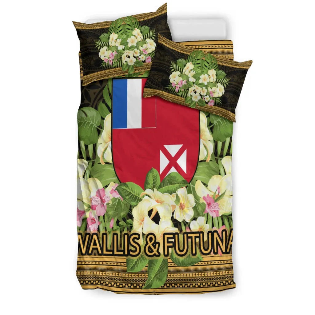 Wallis And Futuna Bedding Set - Polynesian Gold Patterns Collection