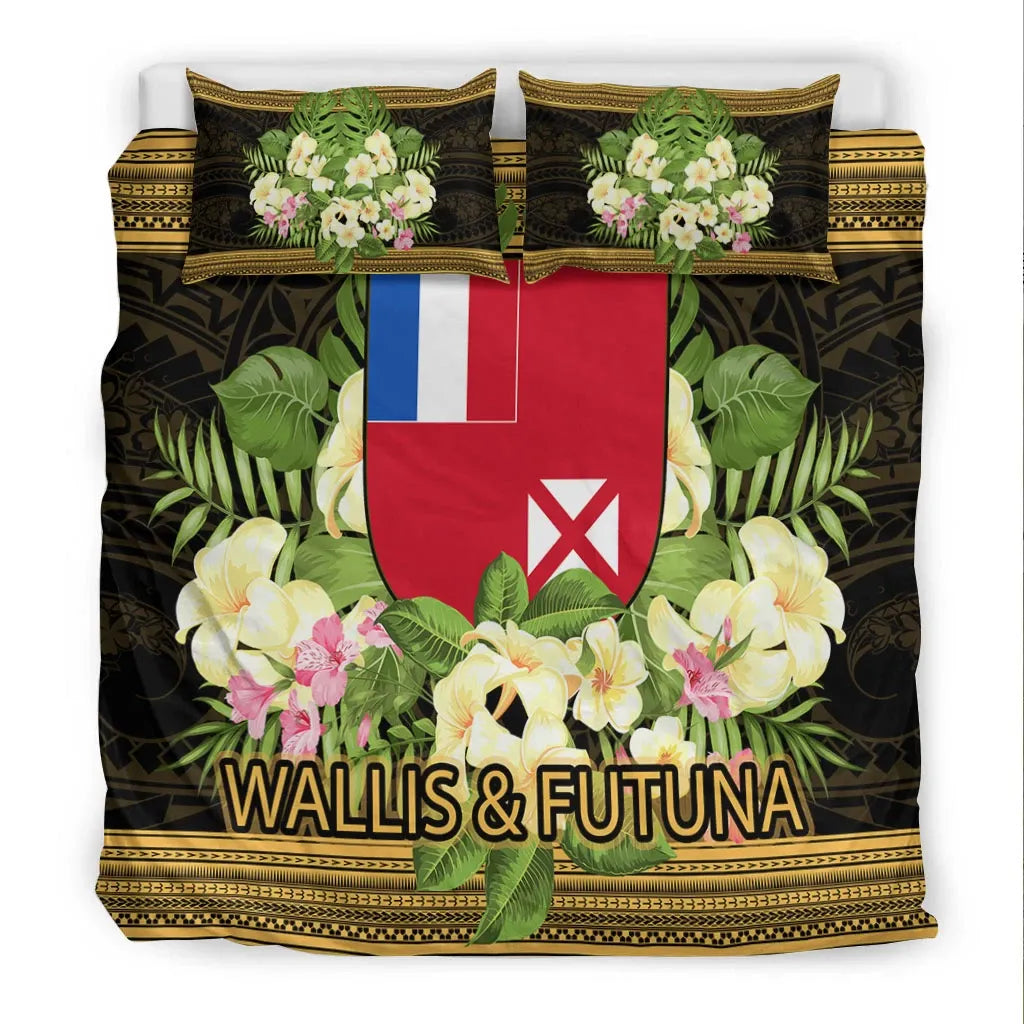 Wallis And Futuna Bedding Set - Polynesian Gold Patterns Collection