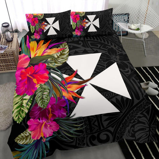 Wallis And Futuna Bedding Set - Polynesian Hibiscus Pattern