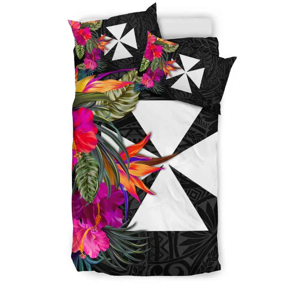 Wallis And Futuna Bedding Set - Polynesian Hibiscus Pattern