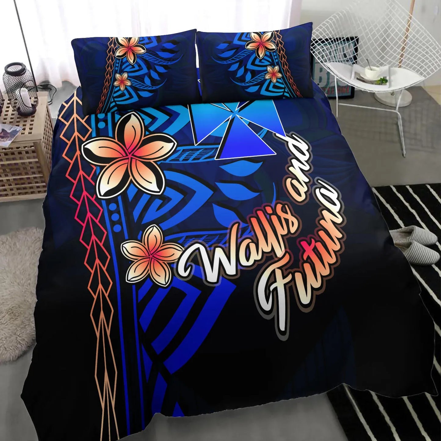 Wallis And Futuna Bedding Set - Vintage Tribal Mountain