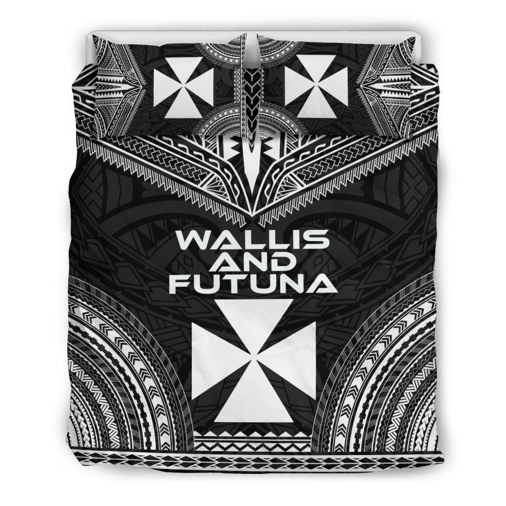 Wallis And Futuna Polynesian Chief Duvet Cover Set - Black Version