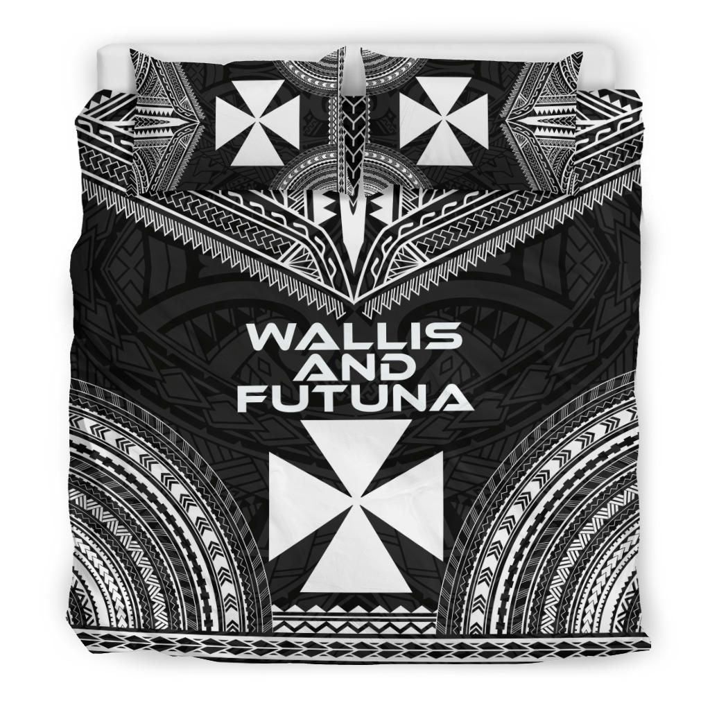 Wallis And Futuna Polynesian Chief Duvet Cover Set - Black Version