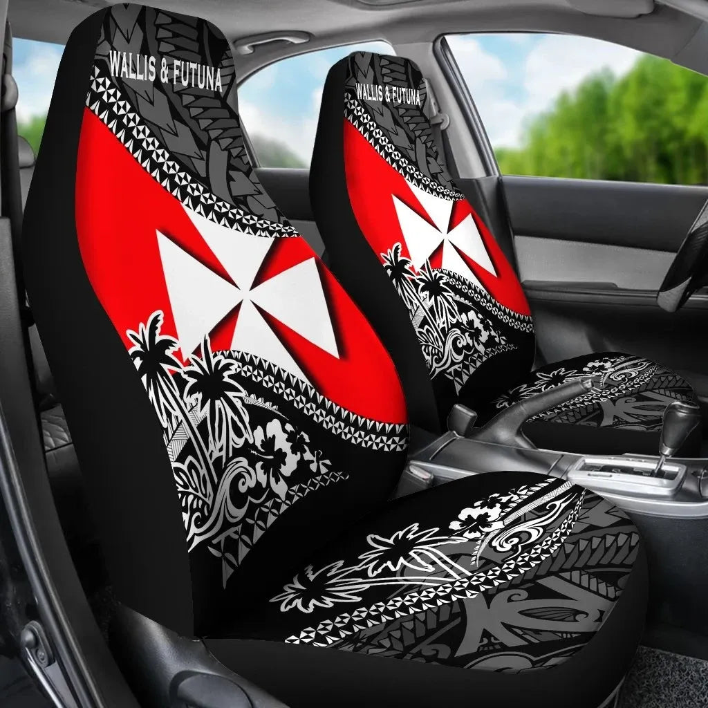 Wallis And Futuna Car Seat Covers - Wallis And Futuna Coat Of Arms Fall In The Wave