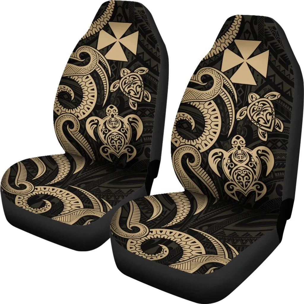 Wallis and Futuna Car Seat Covers - Gold Tentacle Turtle