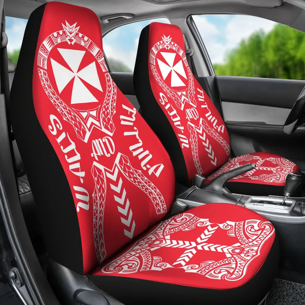 Wallis And Futuna Car Seat Covers - Wallis And Futuna Coat Of Arms Polynesian Tribal Red