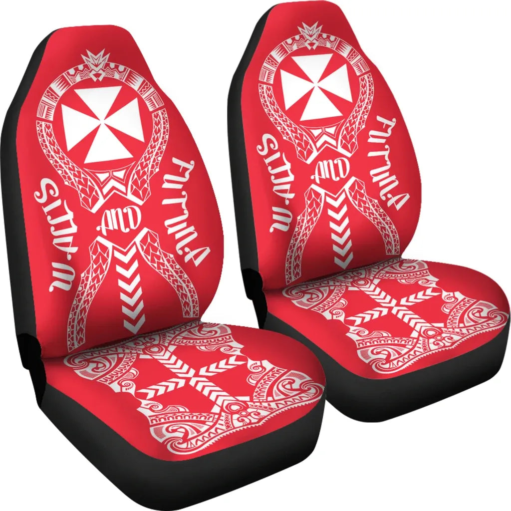 Wallis And Futuna Car Seat Covers - Wallis And Futuna Coat Of Arms Polynesian Tribal Red