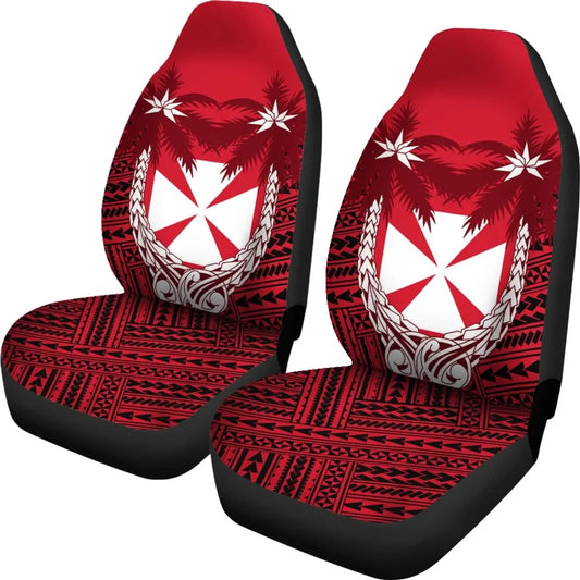 Wallis And Futuna Car Seat Covers - Wallis And Futuna Coat Of Arms Coconut Tree
