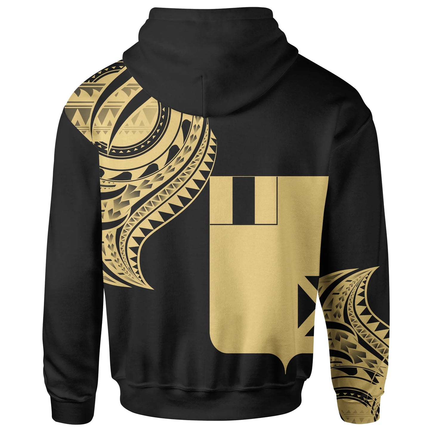 Wallis'nd Futuna Custom Personalised Hoodie - Wallis'nd Futuna Tatau Gold Patterns