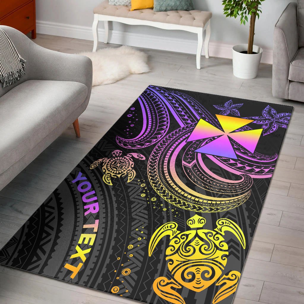 Wallis and Futuna Custom Personalised Area Rug - Pink Turtle