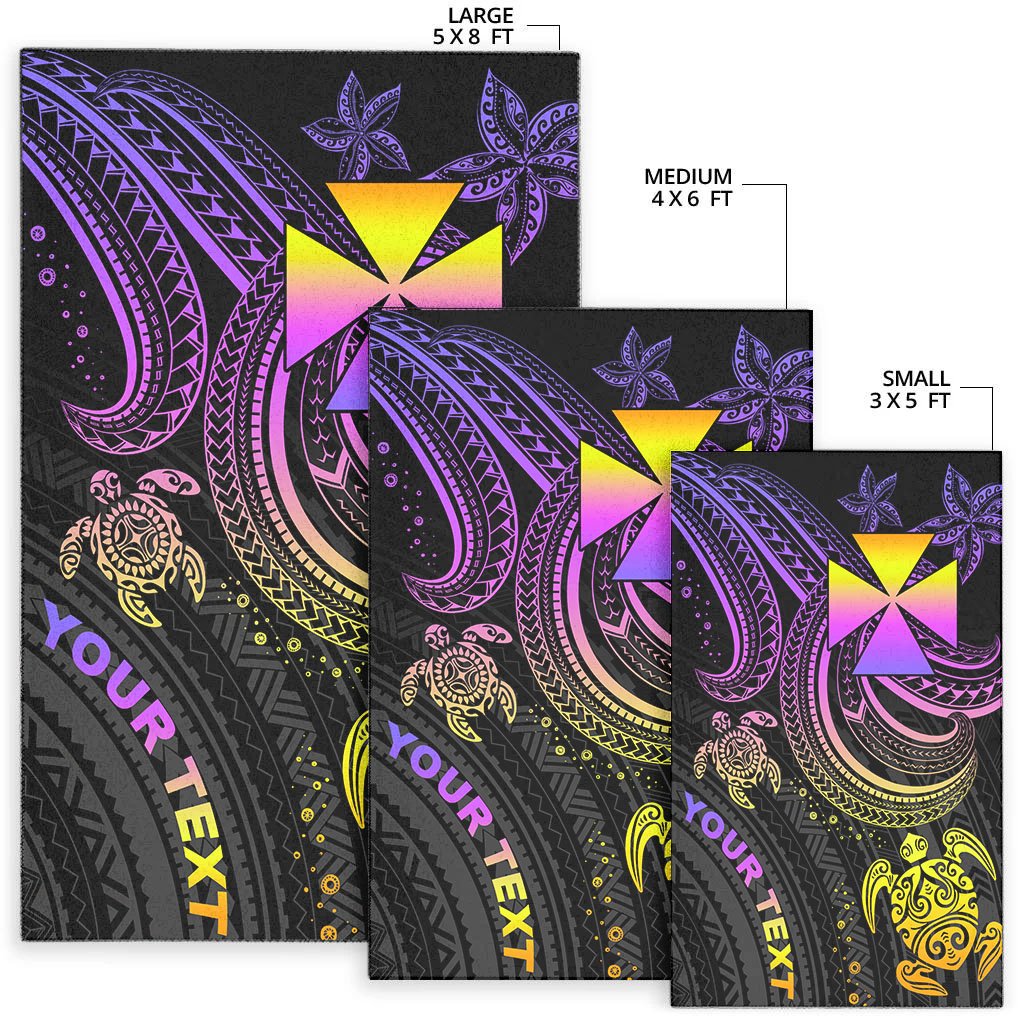 Wallis and Futuna Custom Personalised Area Rug - Pink Turtle