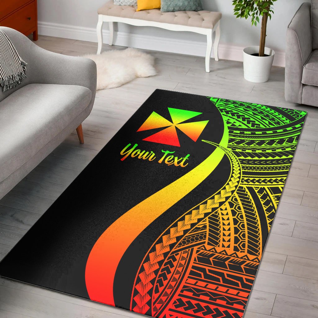 Wallis and Futuna Custom Personalised Area Rug - Reggae Polynesian Tentacle Tribal Pattern