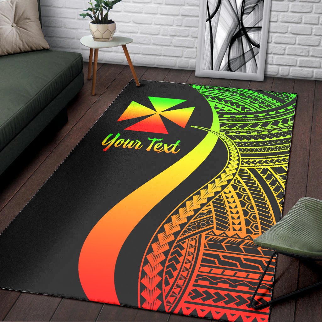 Wallis and Futuna Custom Personalised Area Rug - Reggae Polynesian Tentacle Tribal Pattern