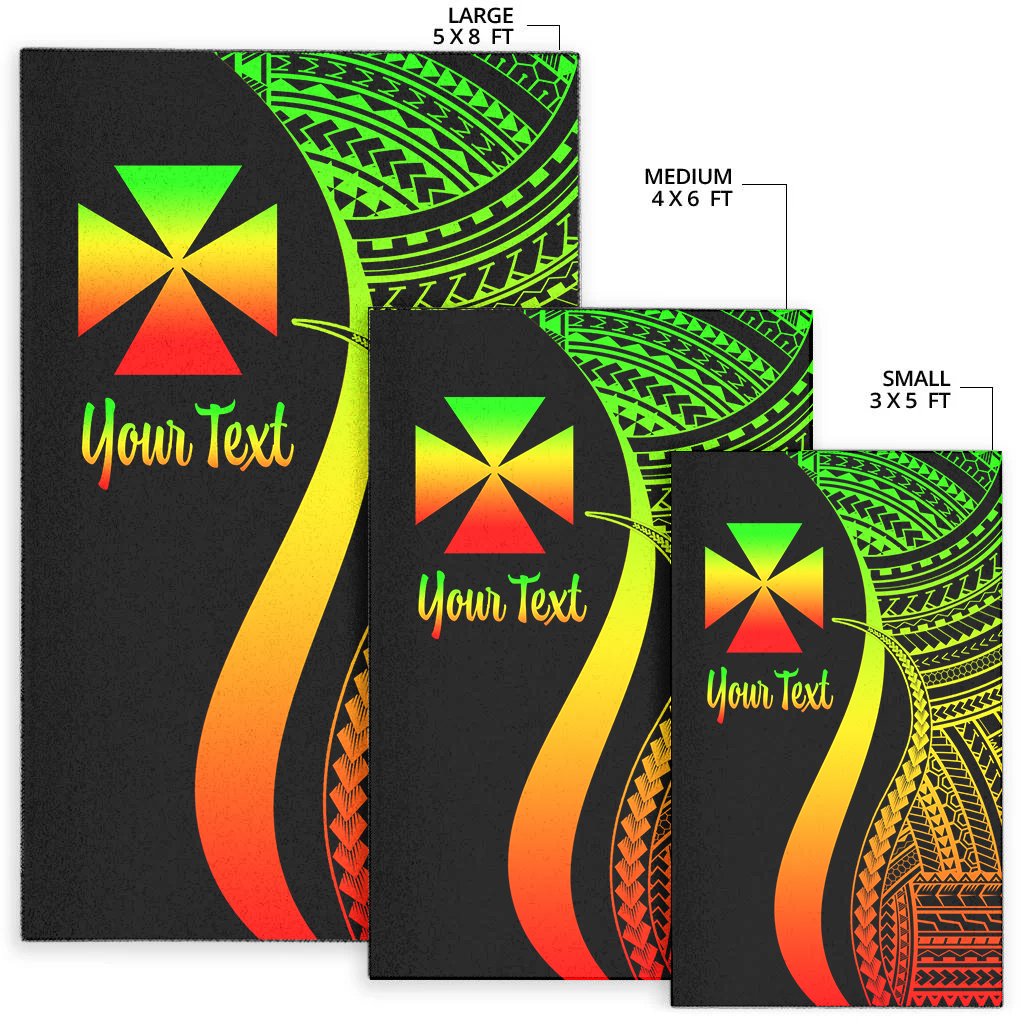 Wallis and Futuna Custom Personalised Area Rug - Reggae Polynesian Tentacle Tribal Pattern