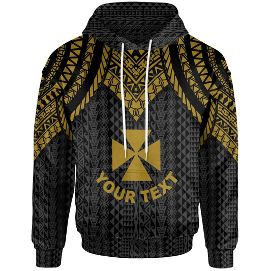 Wallis And Futuna Custom Personalised Hoodie - Polynesian Armor Style Gold