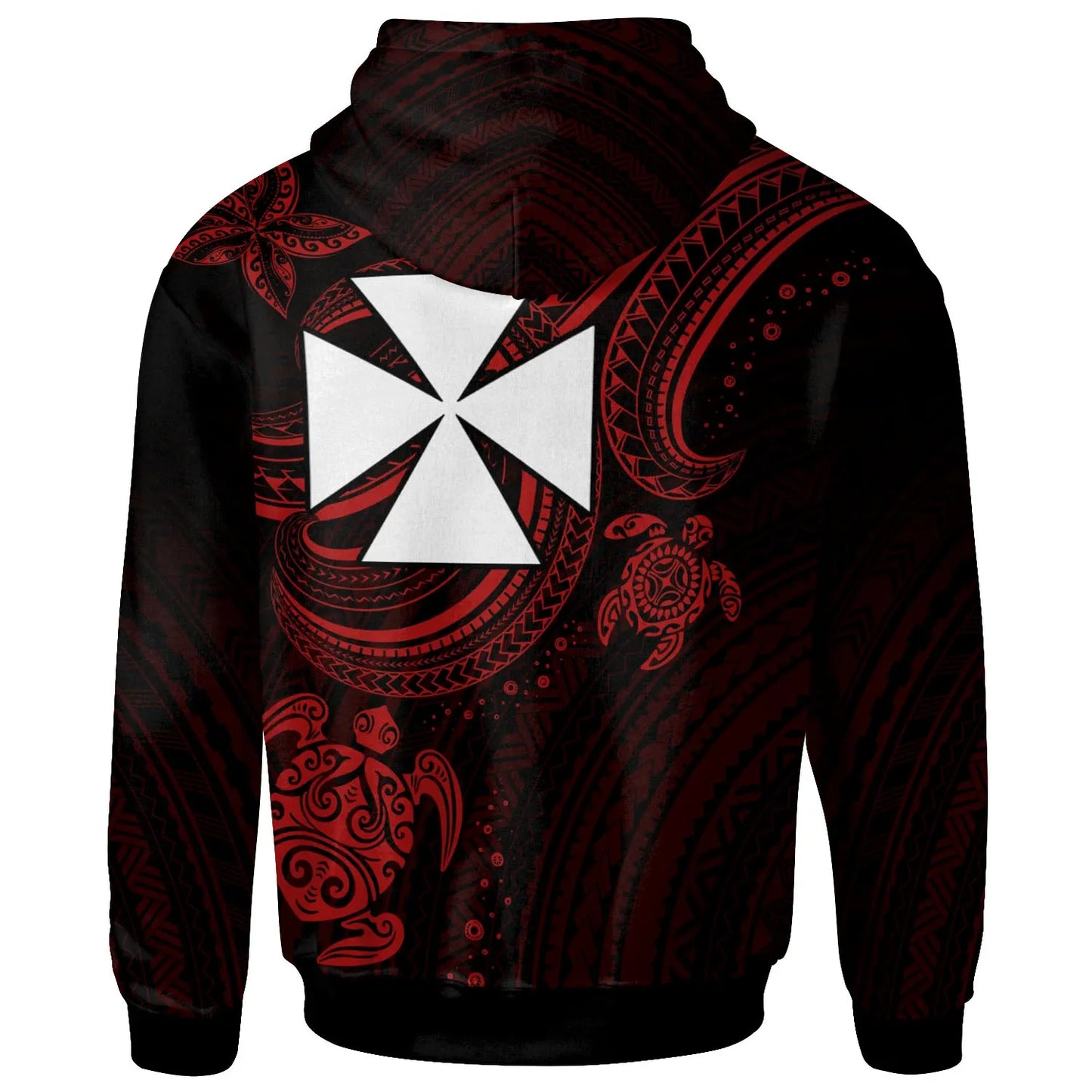 Wallis and Futuna Custom Personalised Hoodie - Red Turtle