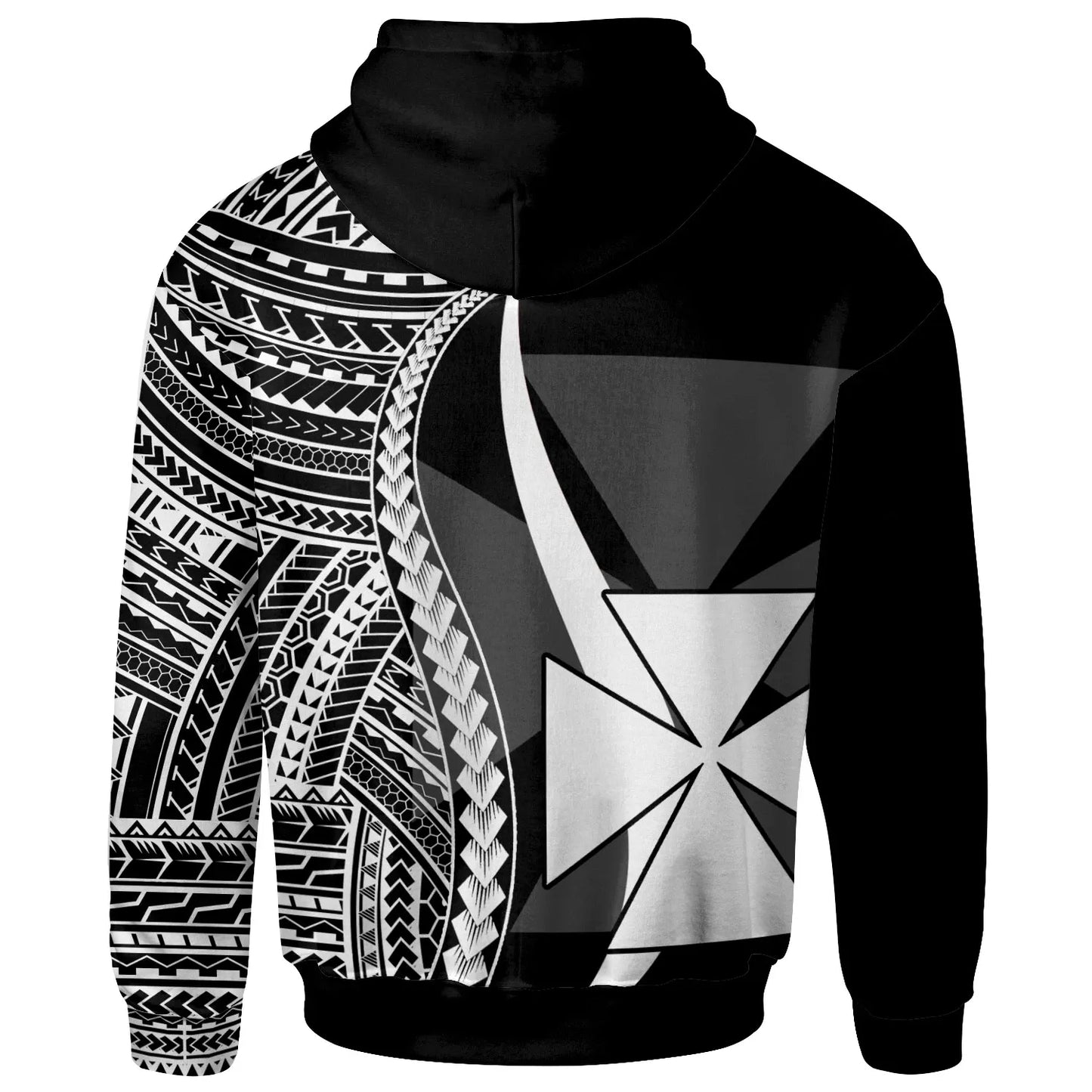 Wallis and Futuna Custom Personalised Hoodie White - Tentacle Tribal Pattern
