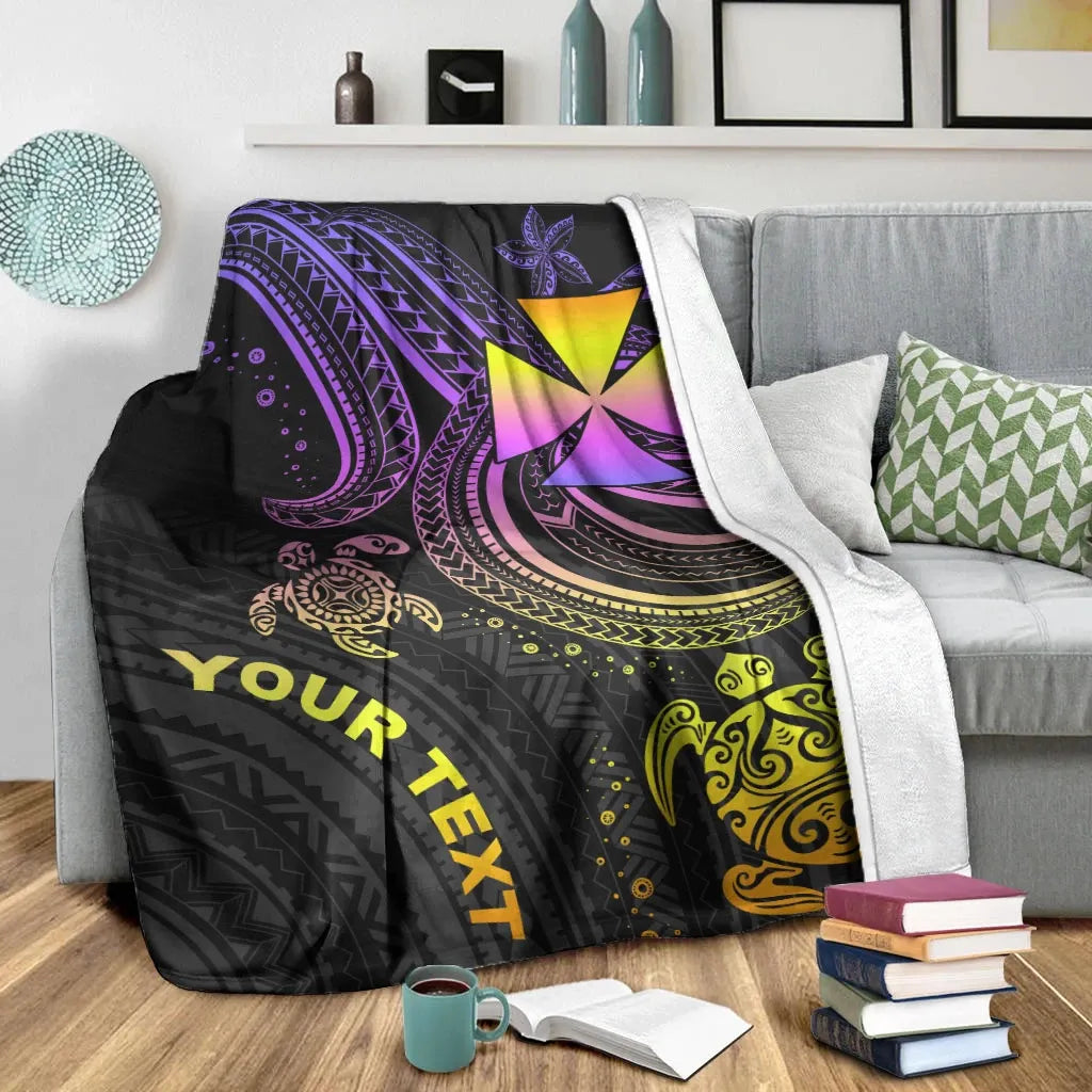 Wallis and Futuna Custom Personalised Premium Blanket- Pink Turtle