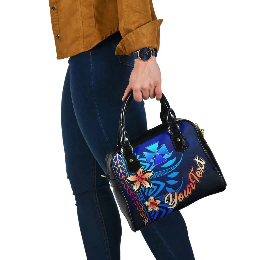 Wallis And Futuna Custom Personalised Shoulder Handbag - Vintage Tribal Mountain