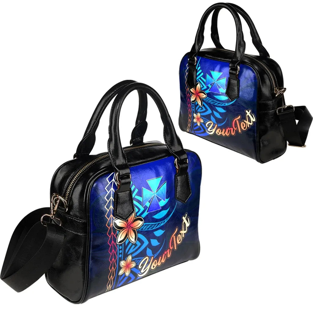 Wallis And Futuna Custom Personalised Shoulder Handbag - Vintage Tribal Mountain