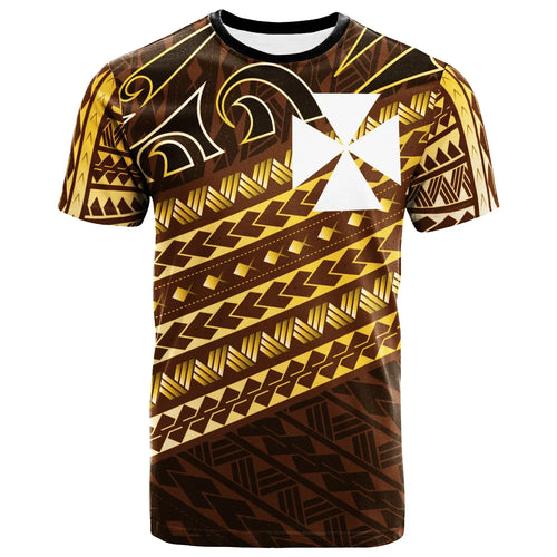 Wallis and Futuna Custom Personalised T-Shirt - Polynesian Diagonal Pattern