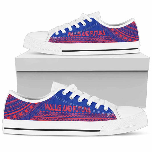 Wallis And Futuna Low Top Shoes - Polynesian Flag Chief Version