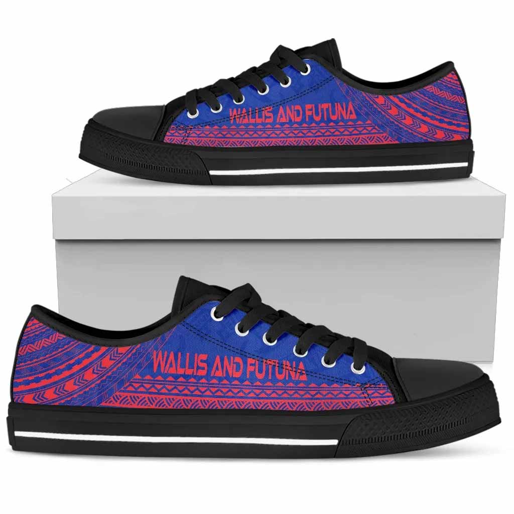 Wallis And Futuna Low Top Shoes - Polynesian Flag Chief Version