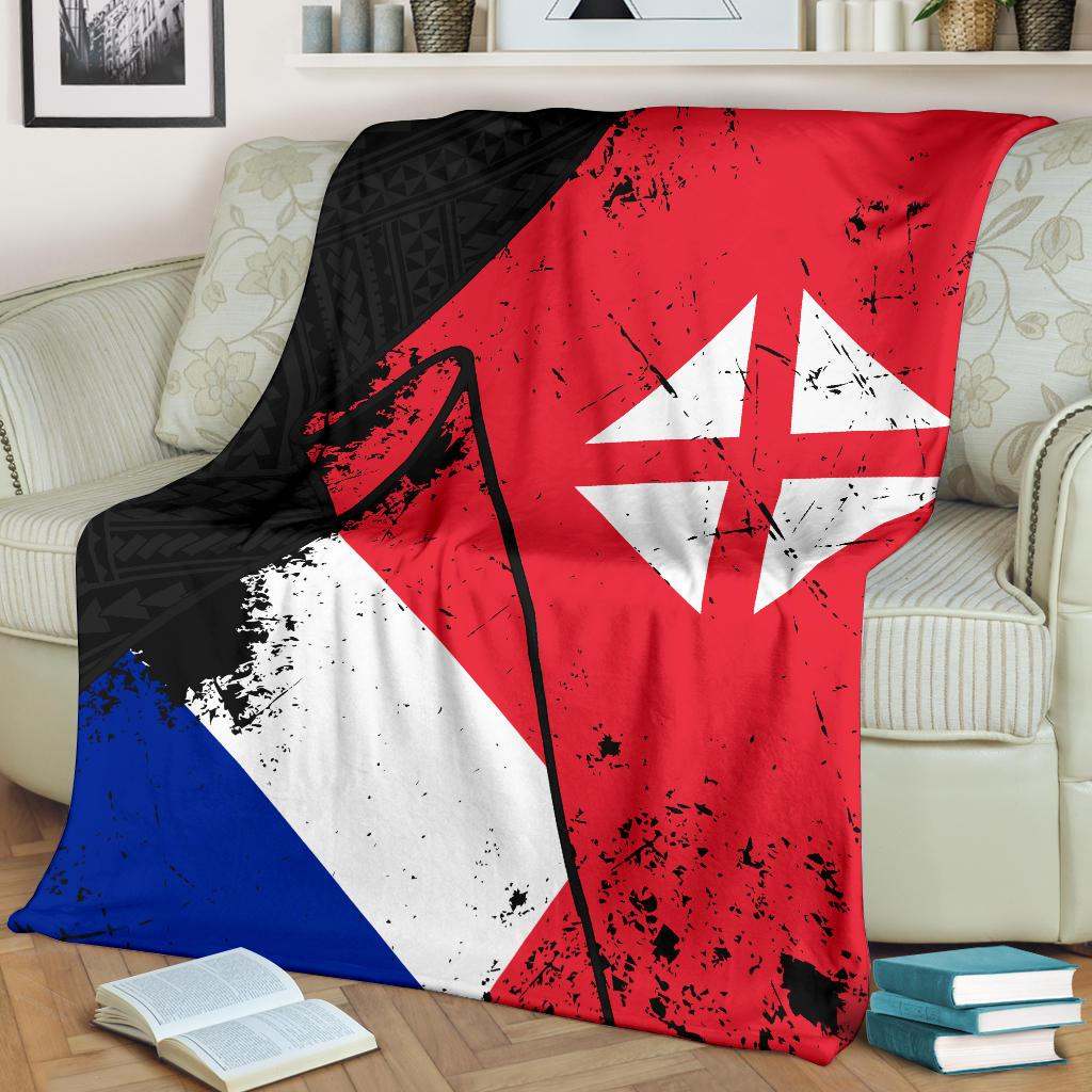 Wallis And Futuna Special Grunge Flag Premium Blanket