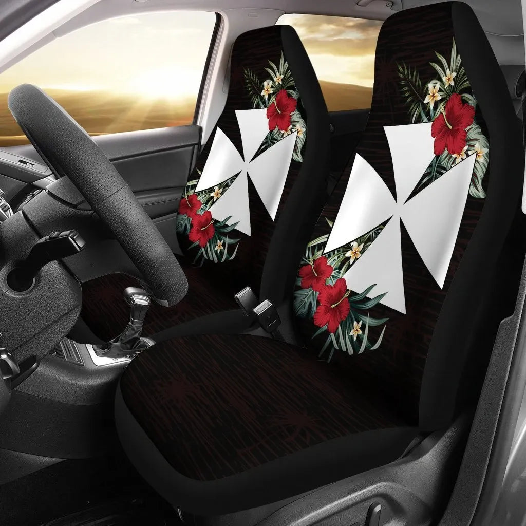 Wallis and Futuna Car Seat Covers - Wallis and Futuna Coat Of Arms Hibiscus