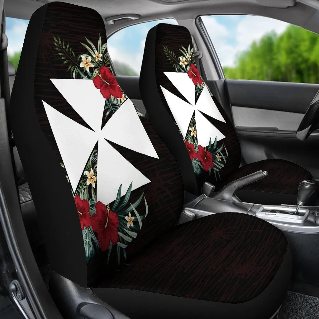 Wallis and Futuna Car Seat Covers - Wallis and Futuna Coat Of Arms Hibiscus