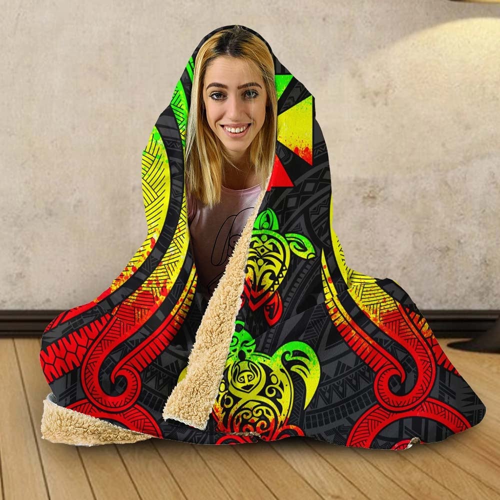 Wallis and Futuna Hooded Blanket - Reggae Tentacle Turtle