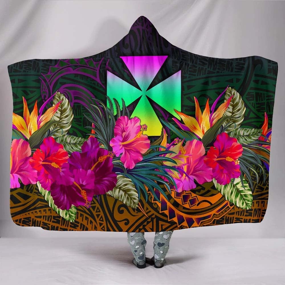 Wallis and Futuna Hooded Blanket - Summer Hibiscus