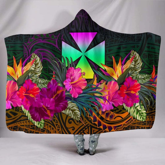 Wallis and Futuna Hooded Blanket - Summer Hibiscus
