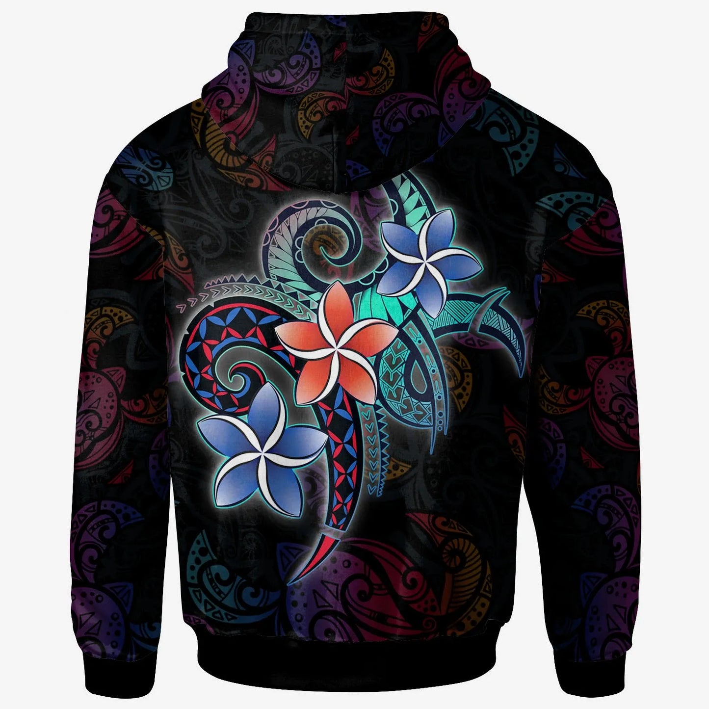 Wallis and Futuna Hoodie - Plumeria Flowers Style