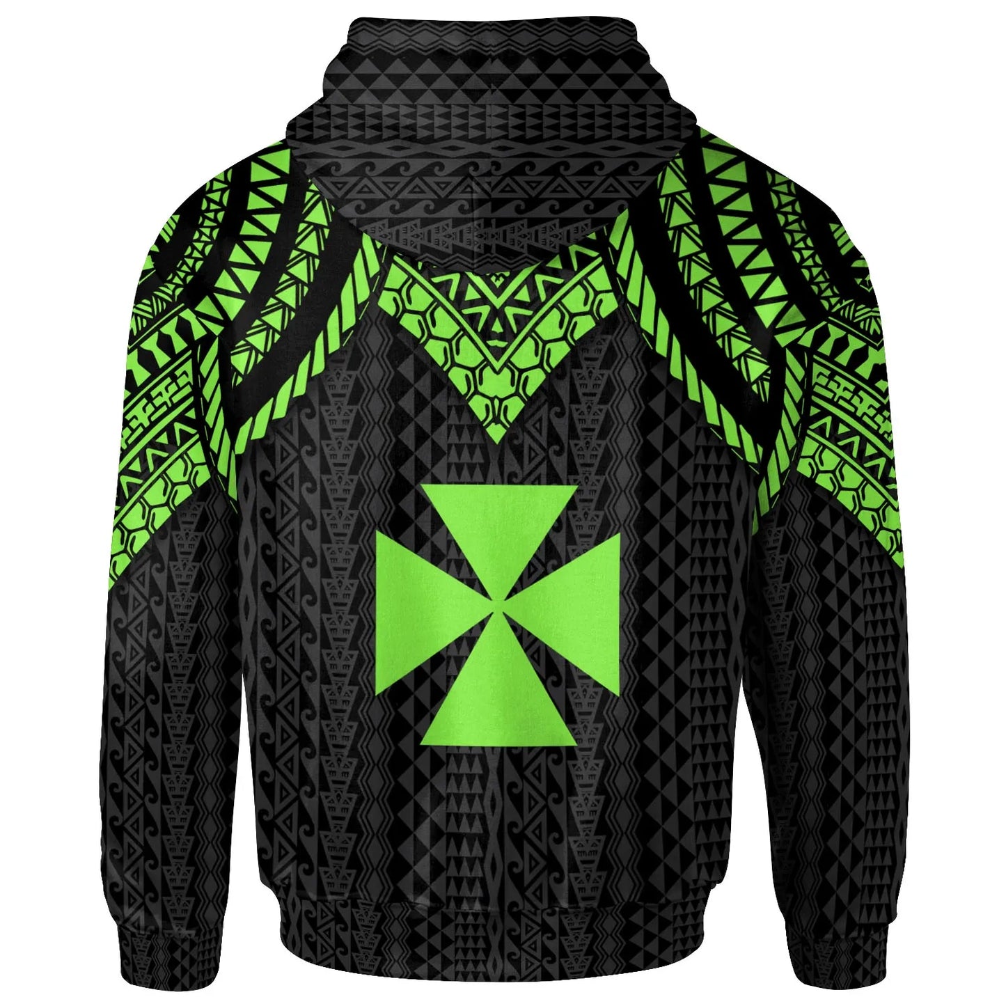 Wallis And Futuna Hoodie - Polynesian Armor Style Green