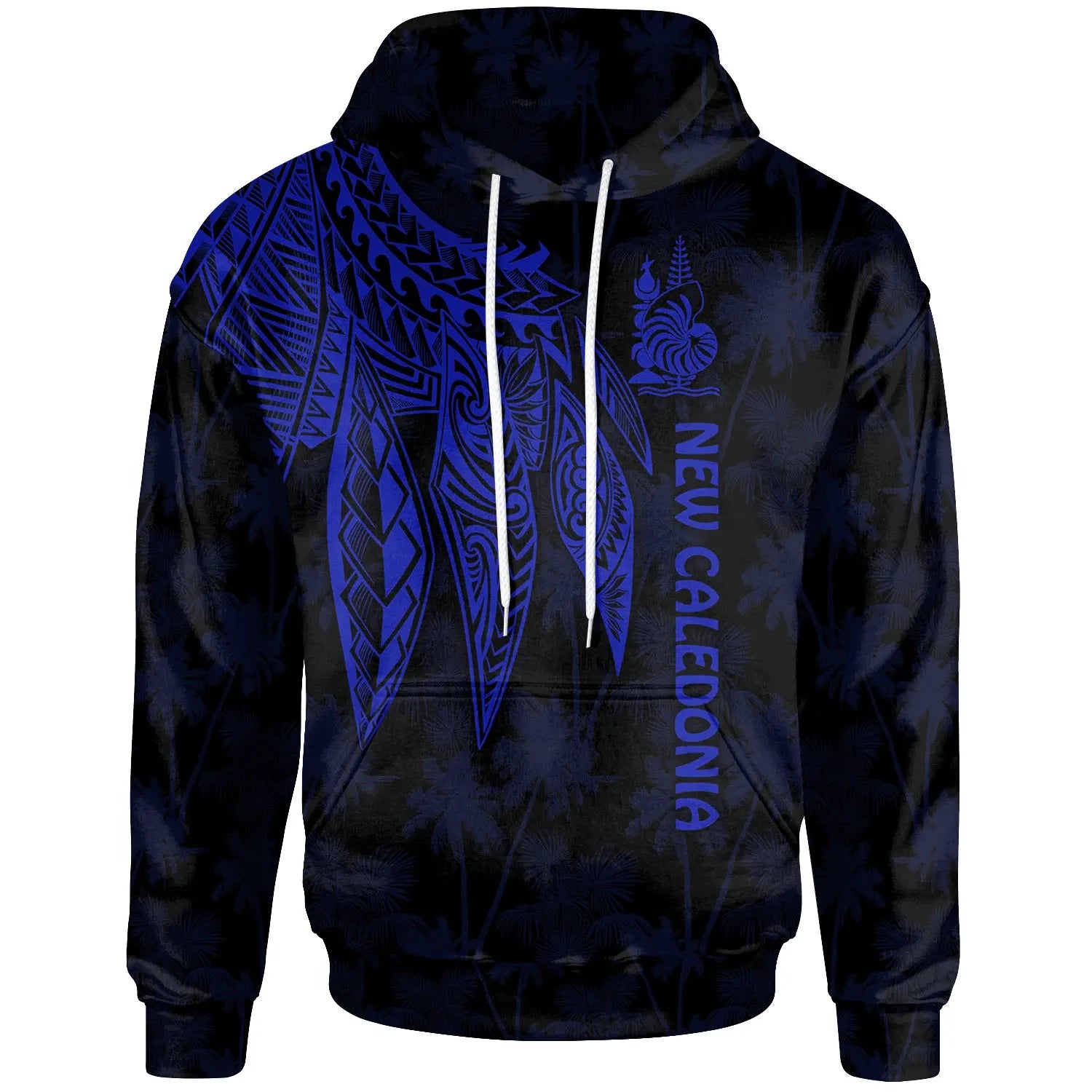 Wallis and Futuna Hoodie - Polynesian Wings Blue