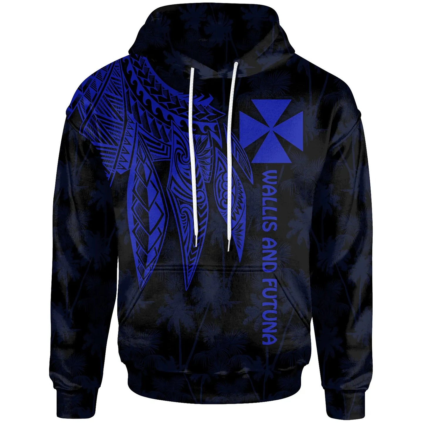 Wallis and Futuna Hoodie - Polynesian Wings Blue