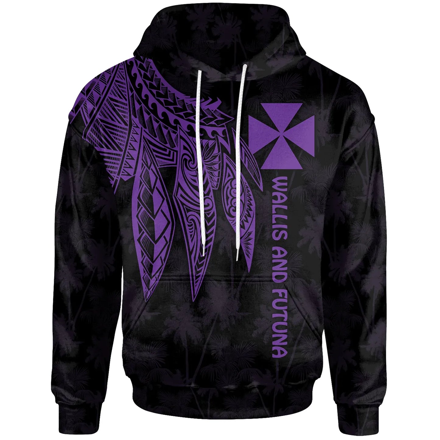 Wallis and Futuna Hoodie - Polynesian Wings Purple
